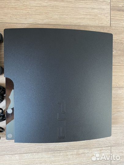 PS3 Slim 120 Gb + 2 джойстика + 11 игр