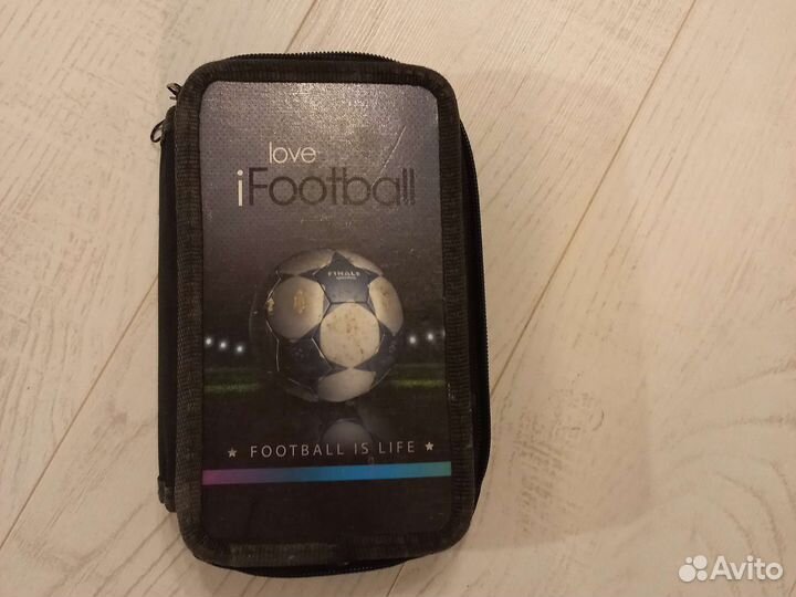 Пенал школьный I Love Football тремя отсеками