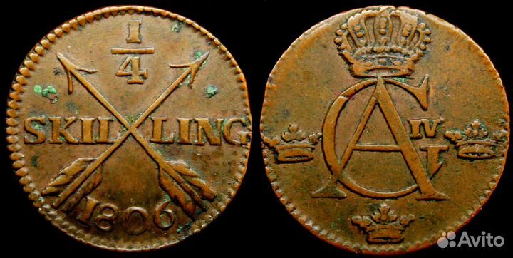 Швеция скиллинга, 1806 г