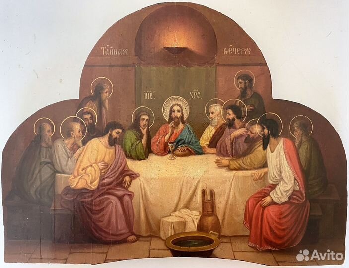 Икона Тайная Вечеря 19 век старинная