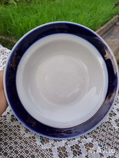 Фарфоровая тарелка СССР, кобальт 1953-1958г