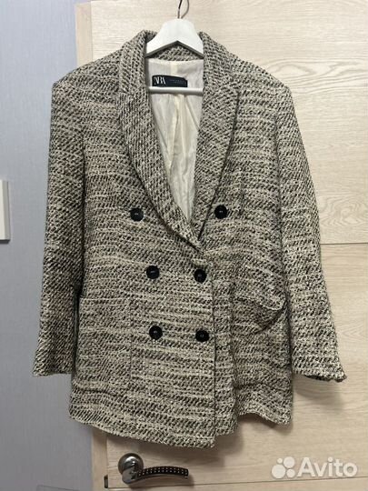 Твидовый пиджак zara