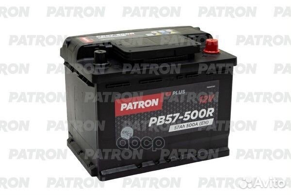 Аккумулятор patron plus 12V 57AH 500A ETN 0(R+)