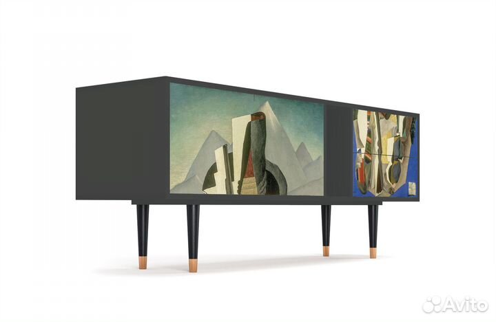 Тв-тумба T1 - Антрацит - The Cubist Paintings