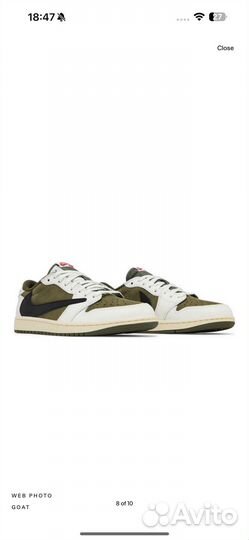 Nike air jordan 1 low travis scott olive