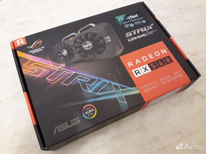 Видеокарта Asus rog-strix-rx560-4g-gaming