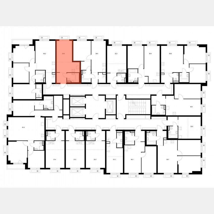 Квартира-студия, 24,9 м², 15/18 эт.