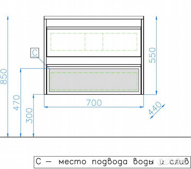 Тумба под раковину Style Line Монако 70 Plus подв