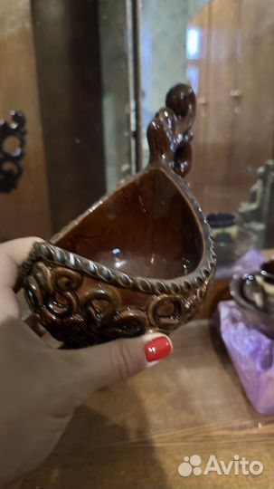 Конфетница Ладья керамическая