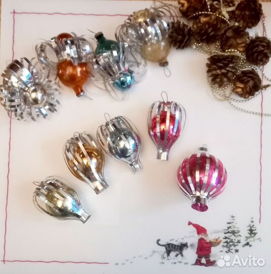 Елочные игрушки СССР стеклянные