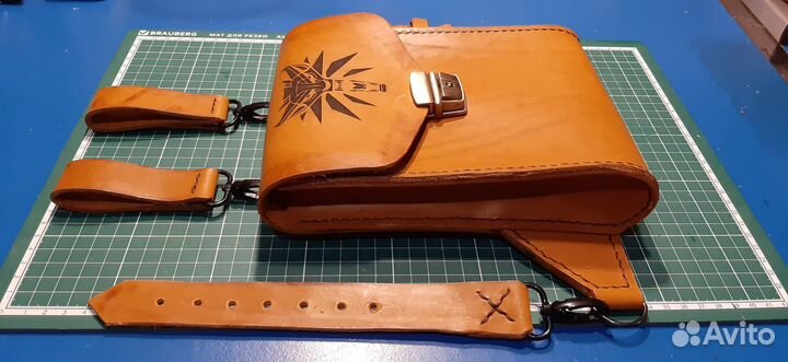 Сумка байкерская из натуральной кожи