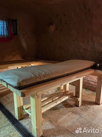 Матрас лежанка с луговым сеном для бани