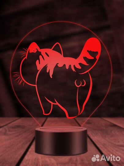 Попа кота ночник светильник