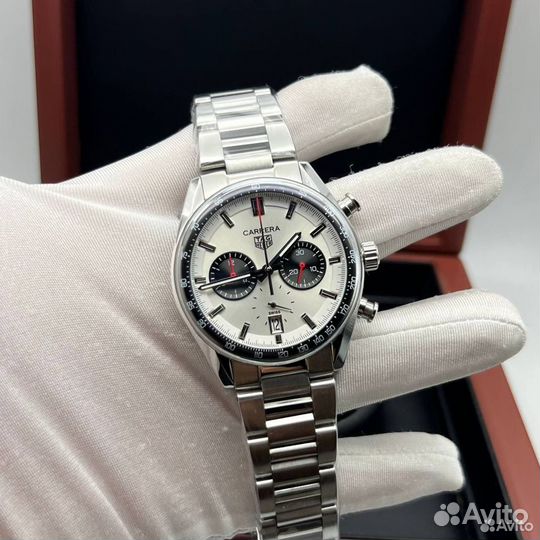 Tag Heuer Carrera steel white часы