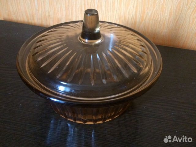 Сахарница из карамельно марганцего стекла