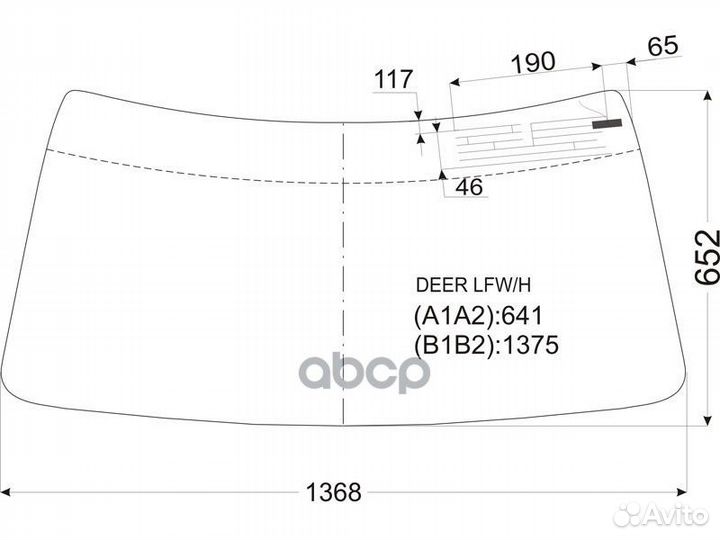 Стекло лобовое в резинку great wall deer pick U