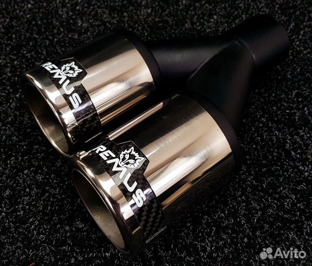 Насадка на глушитель remus 51-76мм двойная (Carbon