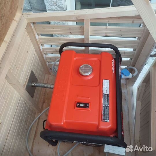 Монтаж генератора с автозапуском, в будке