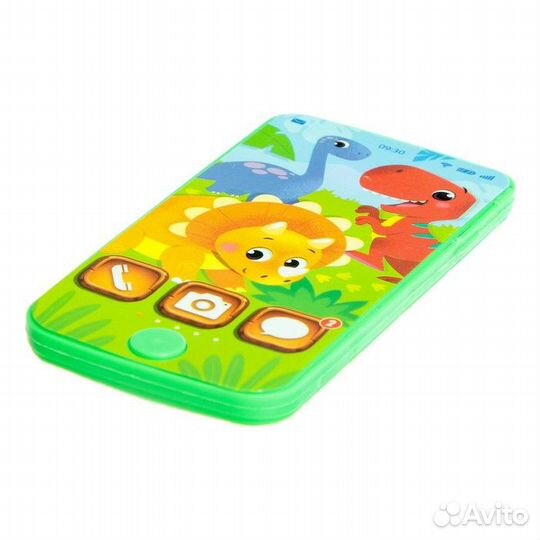 Телефон музыкальный «Динозаврик», звук, цвет зелён
