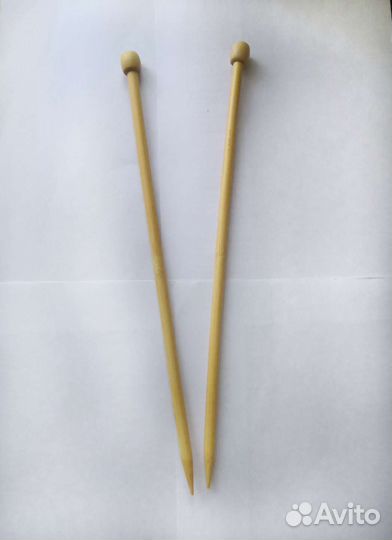 Спицы для вязания бамбуковые, 9 мм
