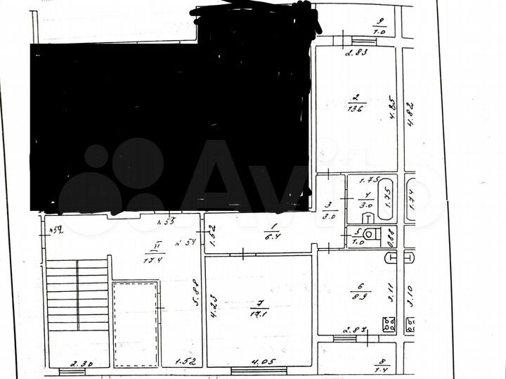 2-к. квартира, 53 м², 9/9 эт.