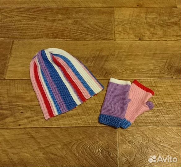 Шапка и митенки ручной работы