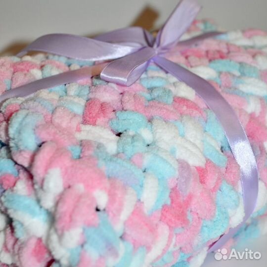 Плед зефирный ручной работы