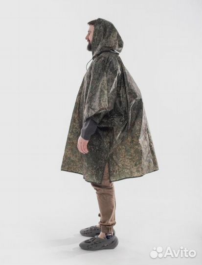 Дождевик пончо с капюшоном тактическая одежда