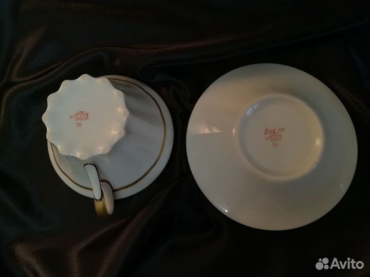 Редкая чайная пара. Фарфор, лфз 1950-е