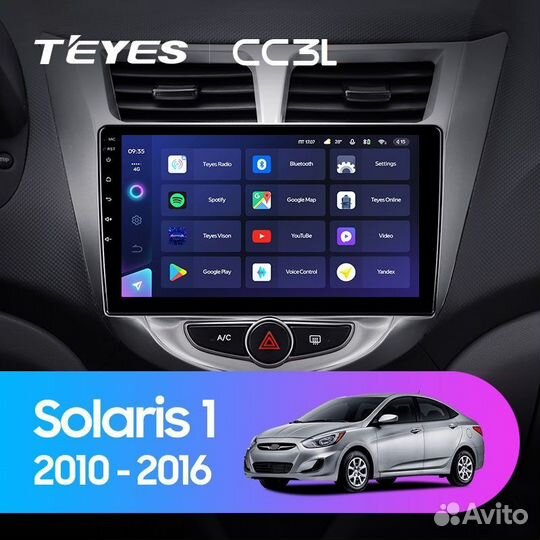 Магнитола Hyundai Solaris 1 Teyes CC3L 4/32 черная