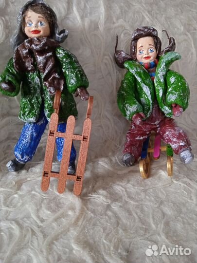 Ватные елочные игрушки(ручная работа)