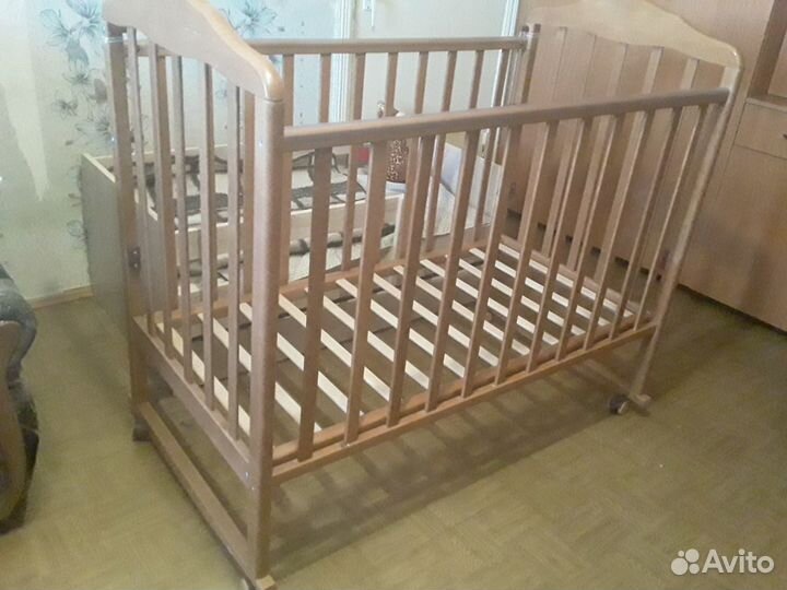 Кроватка детская маятник качалка+ подарок матрац