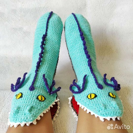 Вязаные носки ручной работы в виде забавных животн