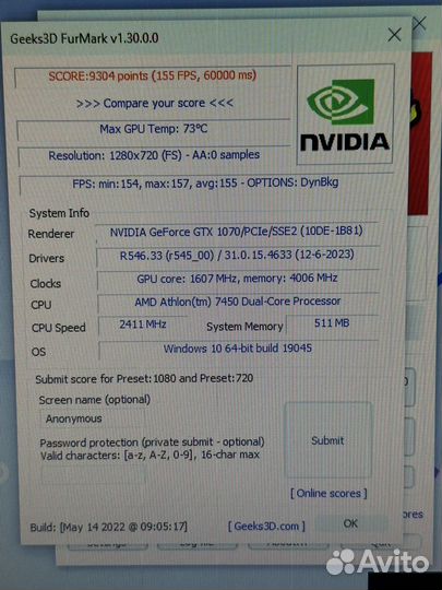 Видеокарта Asus gtx 1070 8gb turbo