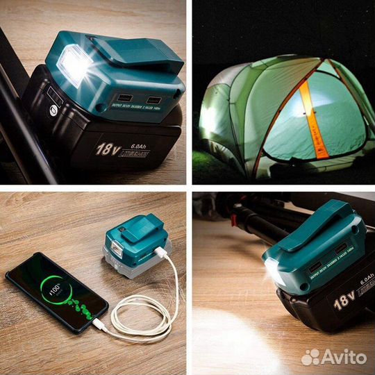 Адаптер PowerBank USB - Makita, Dewalt, Milwaukee