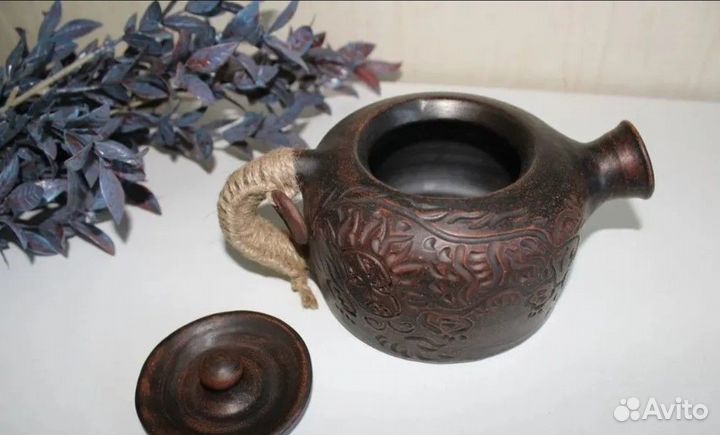 Чайник заварочный глиняный новый