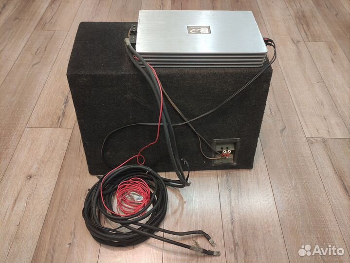 Сабвуфер и усилитель с коробом