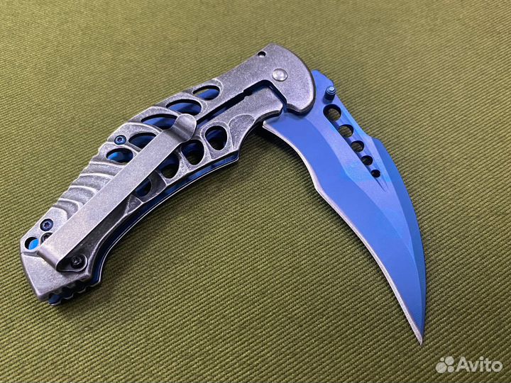 Нож складной Skull Blue