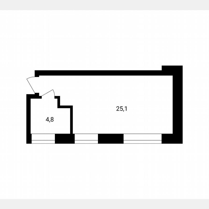 1-к. апартаменты, 29,9 м², 7/14 эт.