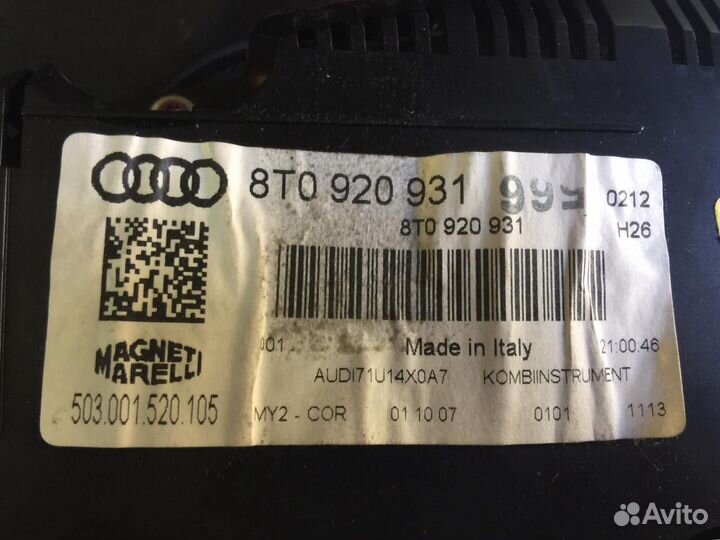 Щиток приборов Ауди А5 8T 2008