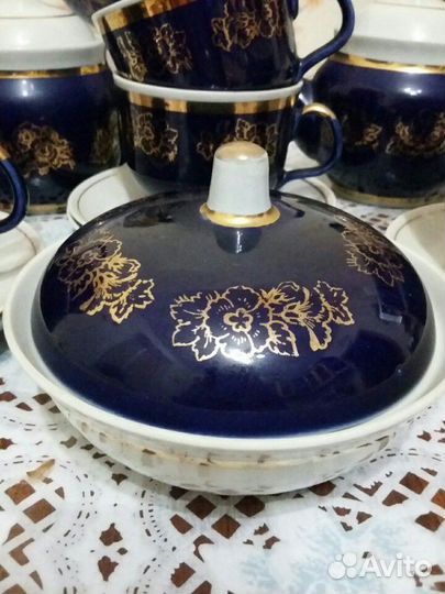Сервиз чайный кобальт СССР