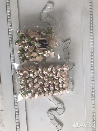 Бумажные цветы скрапбукинга рукоделия 99шт