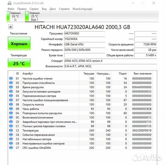 Жесткий диск NetApp, Hitachi, HUA723020ALA640, 0F1