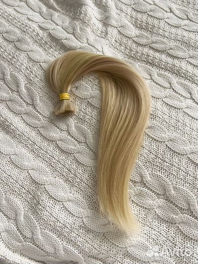 Волосы для наращивания блонд 45см