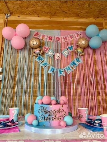 Набор шары фотозона для гендер пати