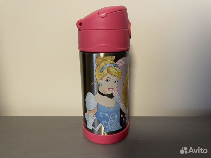 Б/у детский стальной термос с принцессами