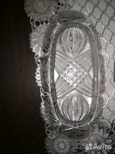 Хрусталь, вазочки, ладьи, стаканы