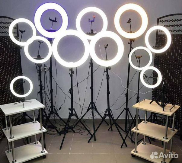 Кольцевая лампа + усиленный штатив 210 см гарантия