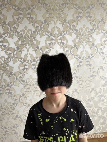 Шапка норковая новая, вязаная 5-12 лет