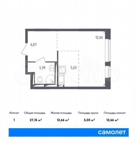 Квартира-студия, 27,2 м², 17/17 эт.